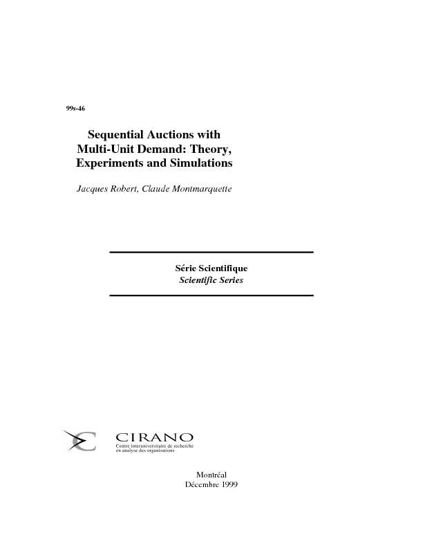 Sequential Auctions with Multi-Unit Demand: Theory, Experiments and Simulations