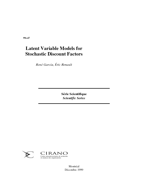 Latent Variable Models for Stochastic Discount Factors